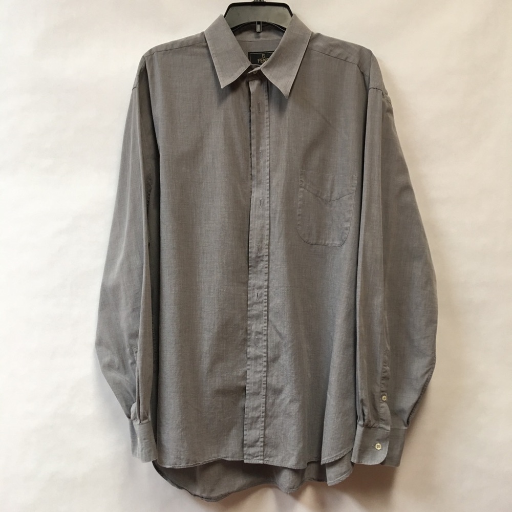 FENDI Uomo men’s gray dress shirt size 45-18, 36